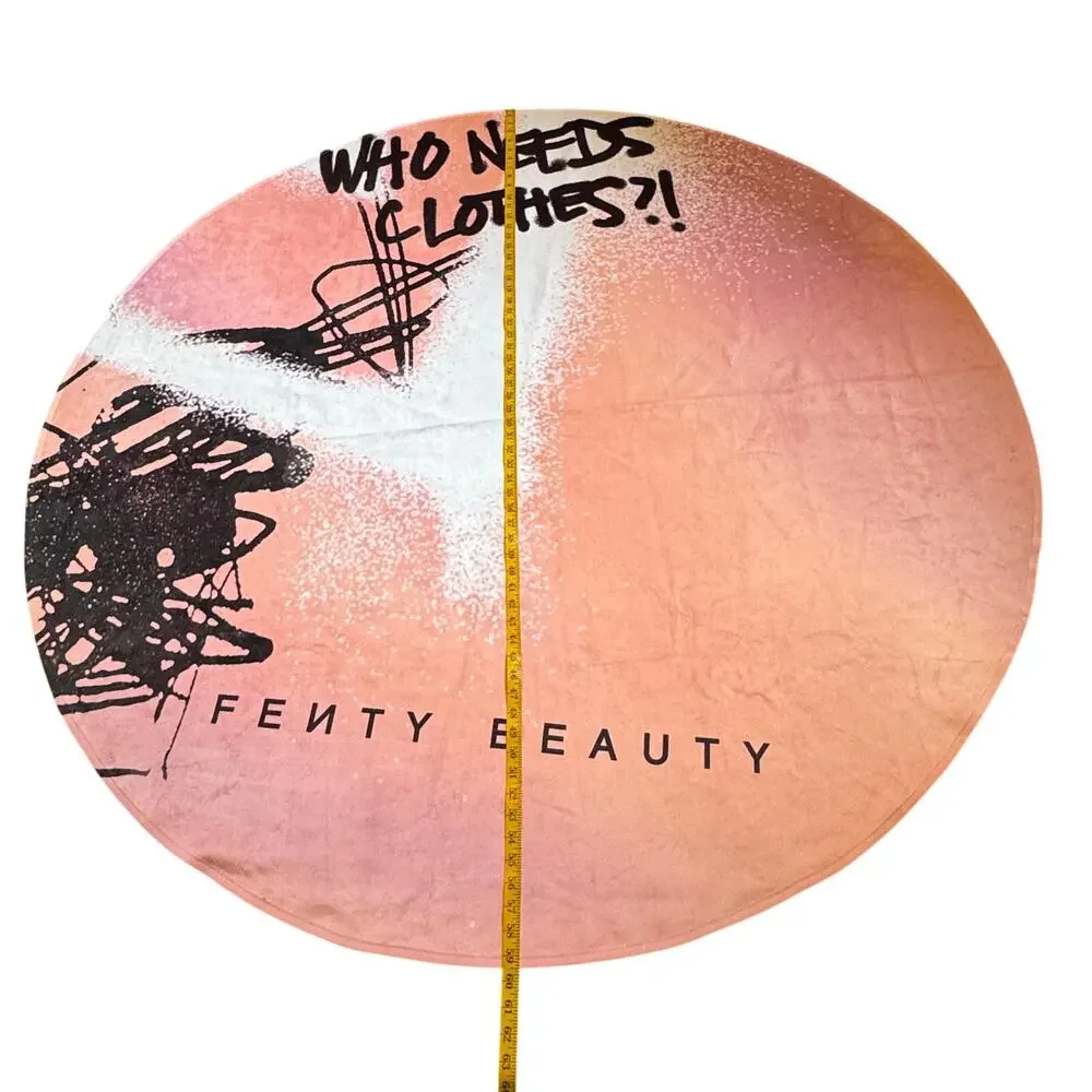 Savage X Fenty Beauty Who Needs Clothes Round Beach Towel Limited Edition RARE